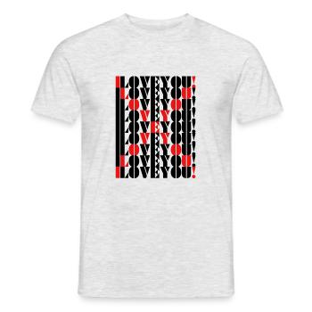 i love you - Männer T-Shirt - Grau meliert - Vorne - AI Model Male 178 dark (178cm)