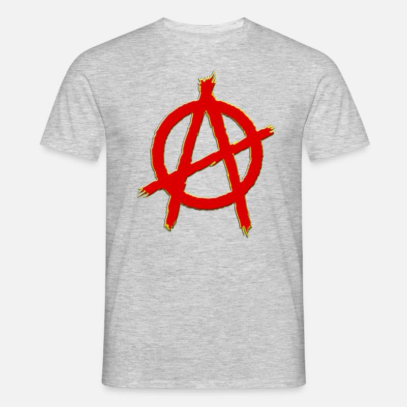 anarchy symbol - Maglietta da uomo - grigio melange