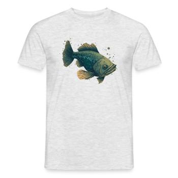 Funny Fish - Men's T-Shirt - heather grey - Front - AI Model Male 178 dark (178cm)