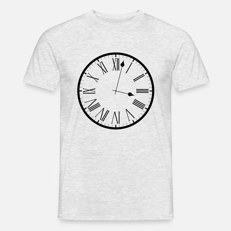 clock Uhr analog - Männer T-Shirt - Grau meliert