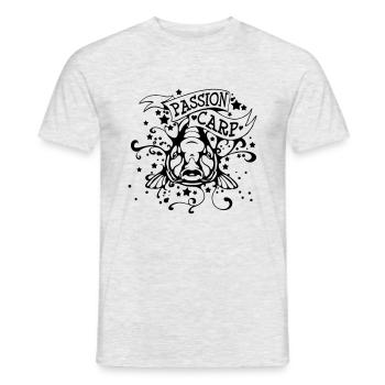PASSION CARP - Männer T-Shirt - Grau meliert - Vorne - AI Model Male 178 dark (178cm)