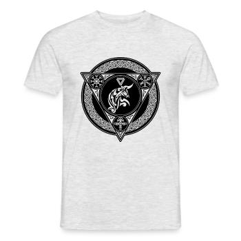 Zodiac sign Viking bull - Men's T-Shirt - heather grey - Front - AI Model Male 178 dark (178cm)