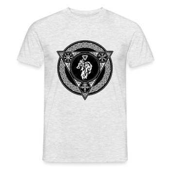 Zodiac sign Viking wolf - Men's T-Shirt - heather grey - Front - AI Model Male 178 dark (178cm)