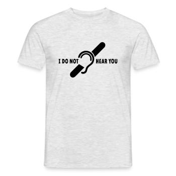 I do not hear you. Deaf, hard of hearing logo - Men's T-Shirt - heather grey - Front - AI Model Male 178 dark (178cm)