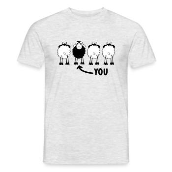 The black sheep that is you. be different - Men's T-Shirt - heather grey - Front - AI Model Male 178 dark (178cm)