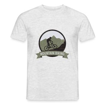 Mountain Biking Fahrrad Berg Sport Design - Männer T-Shirt - Grau meliert - Vorne - AI Model Male 178 dark (178cm)
