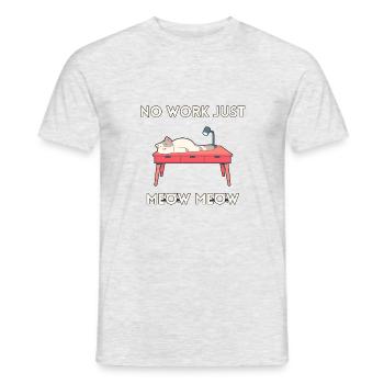 Fleißige Katze - Männer T-Shirt - Grau meliert - Vorne - AI Model Male 178 dark (178cm)