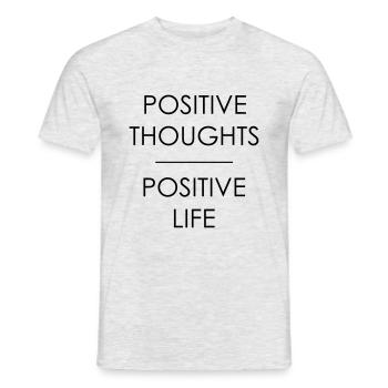 positive Gedanken positives Leben - T-shirt homme - gris chiné - Devant - AI Model Male 178 dark (178cm)
