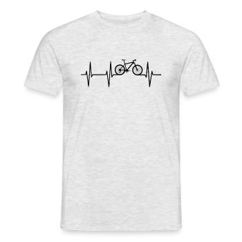 Fréquence cardiaque de vélo ECG - T-shirt homme - gris chiné - Devant - AI Model Male 178 dark (178cm)
