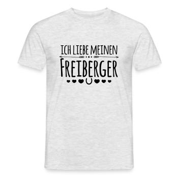 Ich liebe meinen Freiberger - Reiter Geschenk - Männer T-Shirt - Grau meliert - Vorne - AI Model Male 178 dark (178cm)