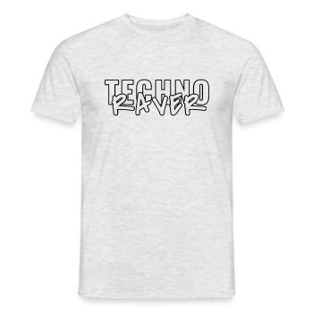 techno raver Linien - Männer T-Shirt - Grau meliert - Vorne - AI Model Male 178 dark (178cm)