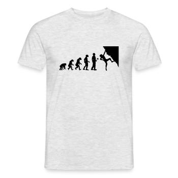 Théorie de l'évolution Escalade - T-shirt homme - gris chiné - Devant - AI Model Male 178 dark (178cm)