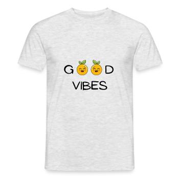 Good Vibes! gift idea to offer - Men's T-Shirt - heather grey - Front - AI Model Male 178 dark (178cm)