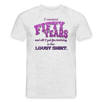 Lousy Shirt 50th Birthday - color - Männer T-Shirt - Grau meliert - Vorne - AI Model Male 178 dark (178cm)