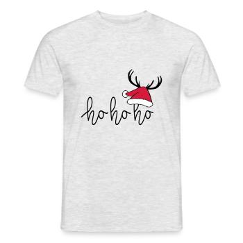 Slogan ho ho ho, Happy Christmas, Santa. - Men's T-Shirt - heather grey - Front - AI Model Male 178 dark (178cm)