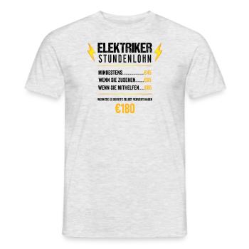 Elektriker Stundenlohn - Elektriker - Handwerker - - Männer T-Shirt - Grau meliert - Vorne - AI Model Male 178 dark (178cm)