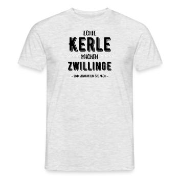 Real guys make twins, Dad - Dad - Become - Men's T-Shirt - heather grey - Front - AI Model Male 178 dark (178cm)