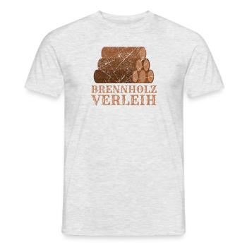 Brennholz Verleih Feuerholz Holz Holzfäller - Männer T-Shirt - Grau meliert - Vorne - AI Model Male 178 dark (178cm)