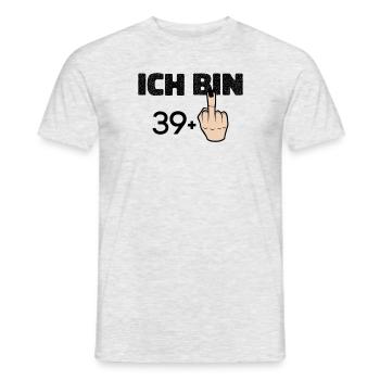 ich bin 39 + Mittelfinger 40 Geburtstag - Ich bin - Männer T-Shirt - Grau meliert - Vorne - AI Model Male 178 dark (178cm)