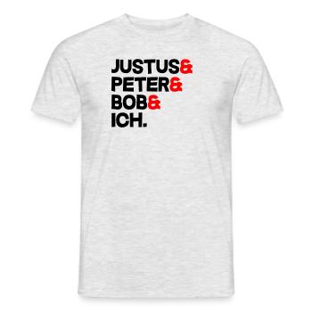 Justus & Peter & Bob & Ich - Männer T-Shirt - Grau meliert - Vorne - AI Model Male 178 dark (178cm)