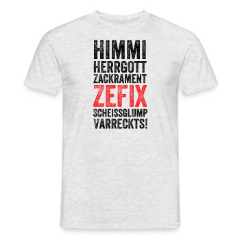 Himmi Herrgott Fluchen Bayrisch Schimpfen - Männer T-Shirt - Grau meliert - Vorne - AI Model Male 178 dark (178cm)