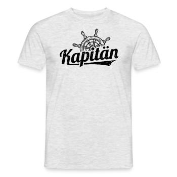 Kapitän Steuerrad Bootsfahrer Steuermann Segeln - Männer T-Shirt - Grau meliert - Vorne - AI Model Male 178 dark (178cm)