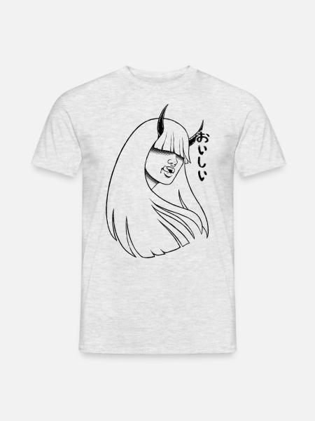 Oishii - Männer T-Shirt - Grau meliert