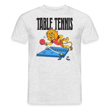 Table Tennis Lion Ping Pong Lion Outfit Table - Men's T-Shirt - heather grey - Front - AI Model Male 178 dark (178cm)