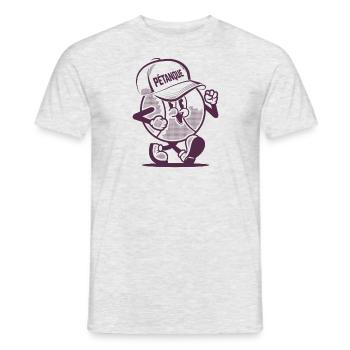 Boule de pétanque pour le Boule de pétanque Cap Boule - T-shirt homme - gris chiné - Devant - AI Model Male 178 dark (178cm)