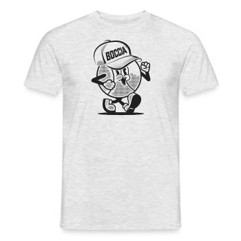 Vêtements de joueur de pétanque avec boules de pétanque - T-shirt homme - gris chiné - Devant - AI Model Male 178 dark (178cm)