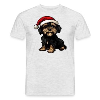 Chiens Noël - T-shirt homme - gris chiné - Devant - AI Model Male 178 dark (178cm)