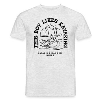 Boy Likes Kayaking Conoeing Kayak Whitewater - Men's T-Shirt - heather grey - Front - AI Model Male 178 dark (178cm)