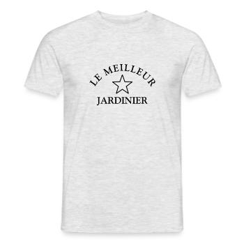 t shirt meilleur jardinier humour jardinage homme - T-shirt homme - gris chiné - Devant - AI Model Male 178 dark (178cm)