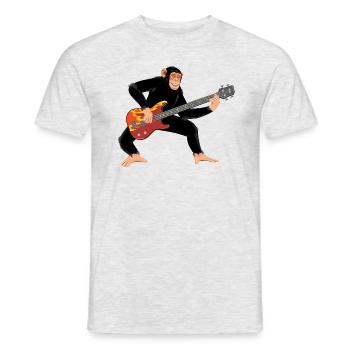 Affe mit E-Bass - Männer T-Shirt - Grau meliert - Vorne - AI Model Male 178 dark (178cm)
