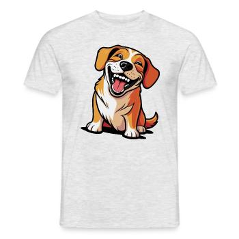 Chien qui rit - T-shirt homme - gris chiné - Devant - AI Model Male 178 dark (178cm)