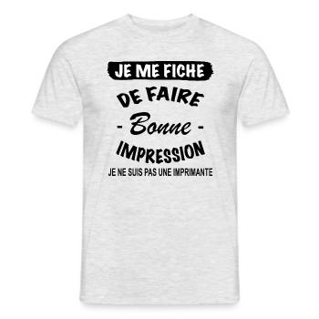 Zitat Lustig • Mir egal • Geschenke - Männer T-Shirt - Grau meliert - Vorne - AI Model Male 178 dark (178cm)