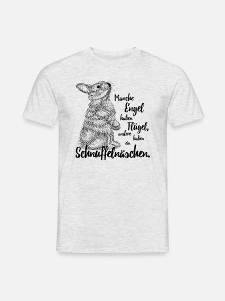 Kaninchen Hasen Zwergkaninchen Engel Liebe - Männer T-Shirt - Grau meliert