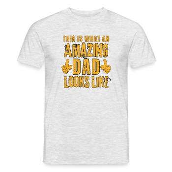 This is What an Amazing Dad Looks Like - Men's T-Shirt - heather grey - Front - AI Model Male 178 dark (178cm)