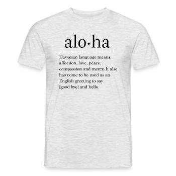 Aloha - T-shirt uomo - grigio melange - Fronte - AI Model Male 178 dark (178cm)