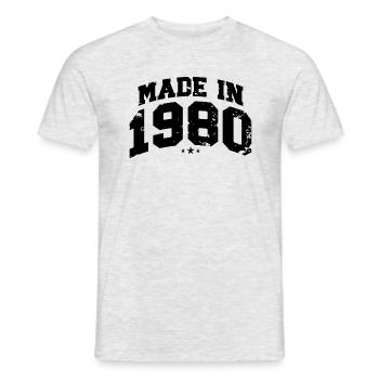 1980 ' s Vintage Born Legends cadeau d’anniversaire - T-shirt homme - gris chiné - Devant - AI Model Male 178 dark (178cm)