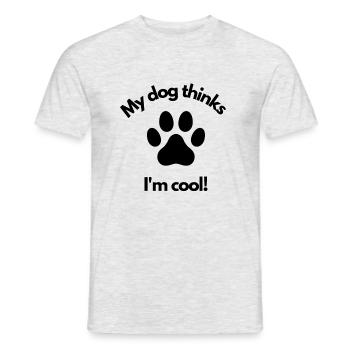 My dog thinks I'm cool - Männer T-Shirt - Grau meliert - Vorne - AI Model Male 178 dark (178cm)