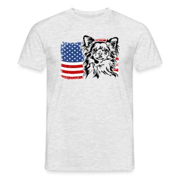 Chihuahua US Amérique Drapeau Chiens Chien Wilsigns - T-shirt homme - gris chiné - Devant - AI Model Male 178 dark (178cm)