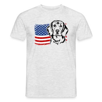 Beagle US Amérique Drapeau Chiens Chien Wilsigns - T-shirt homme - gris chiné - Devant - AI Model Male 178 dark (178cm)
