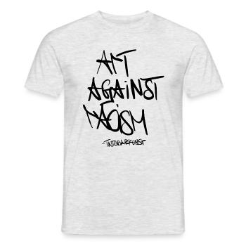 Art Against Racism - Männer T-Shirt - Grau meliert - Vorne - AI Model Male 178 dark (178cm)
