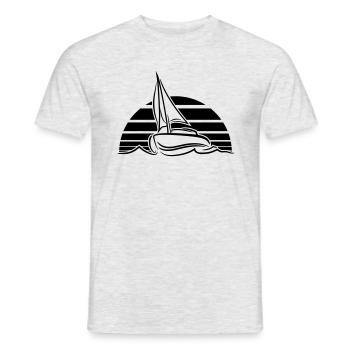 soleil coucher de soleil lever du soleil bateau à - T-shirt homme - gris chiné - Devant - AI Model Male 178 dark (178cm)