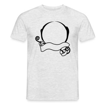 kreis rahmen verziert geschwungen banner design lo - Männer T-Shirt - Grau meliert - Vorne - AI Model Male 178 dark (178cm)