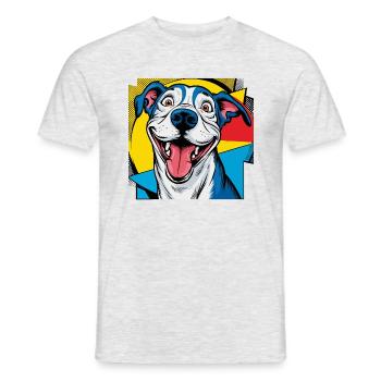 Chien Pop Art - T-shirt homme - gris chiné - Devant - AI Model Male 178 dark (178cm)