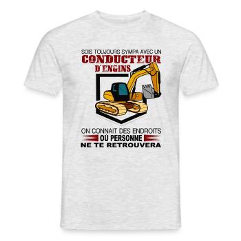Driver of shirts - Men's T-Shirt - heather grey - Front - AI Model Male 178 dark (178cm)
