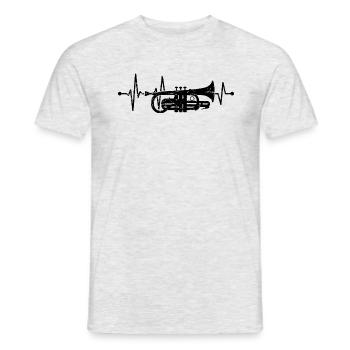 Kornett Herzschlag Kornettist Musiker Blasmusik - Männer T-Shirt - Grau meliert - Vorne - AI Model Male 178 dark (178cm)