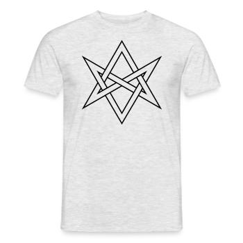 Unicursal hexagram symbole magique mysticisme occulte - T-shirt homme - gris chiné - Devant - AI Model Male 178 dark (178cm)